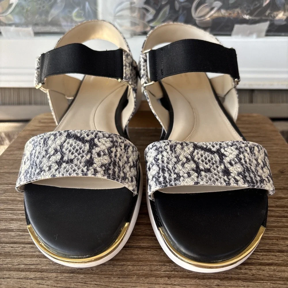 Cole Haan Sandals Women sz 9 B snakeskin Black Grand Ambition W21893